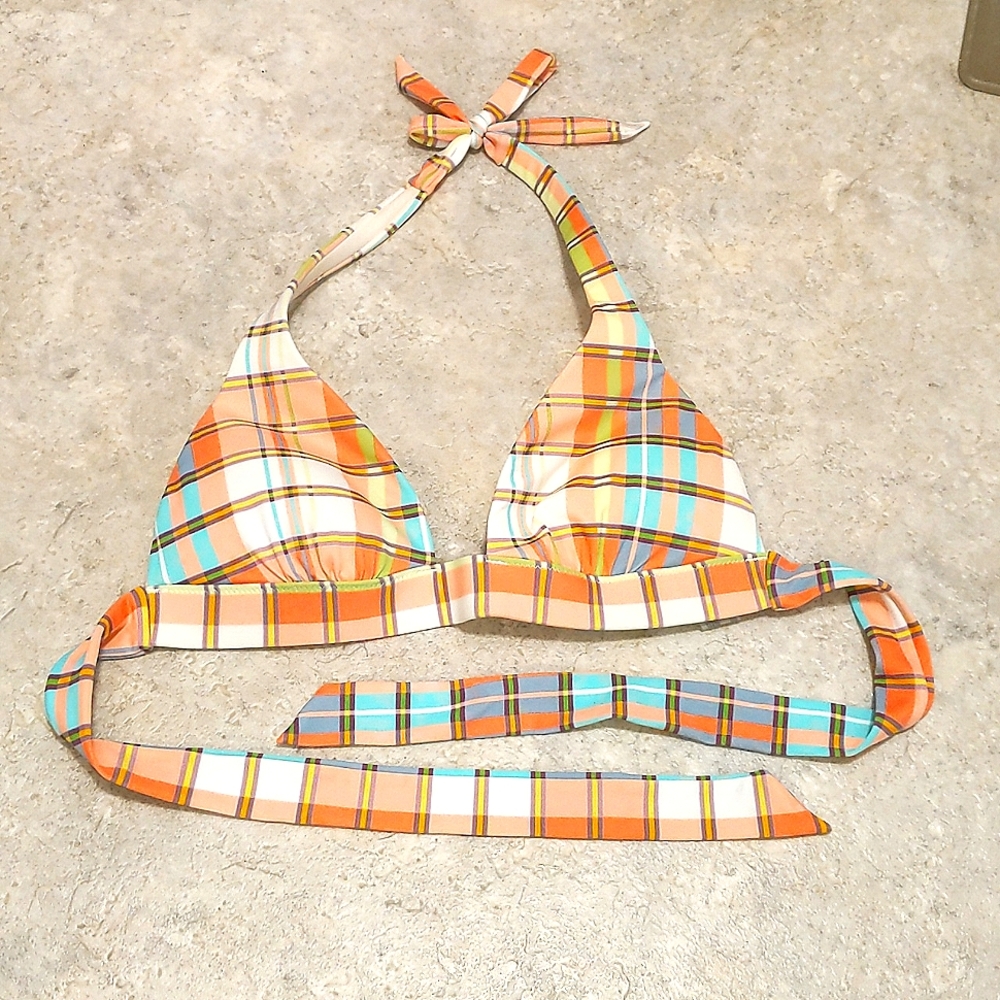 Victoria's Secret padded bikini, plaid. Removable cups. Size small.